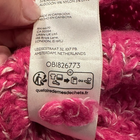 Anthropologie Pilcro Women's Sweater Chunky Knit Wool Linen Tunic Pink Slouchy - Picture 10 of 13